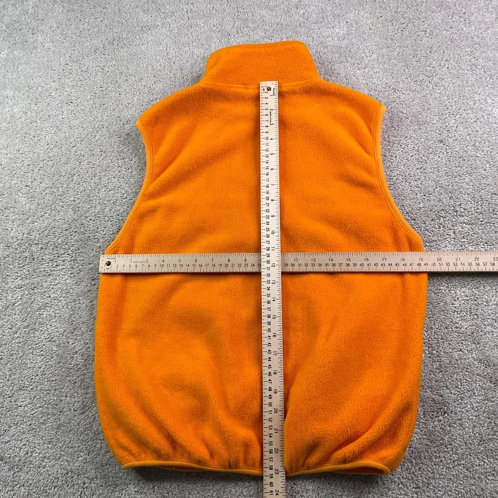 Vintage LL Bean Vest Kids Large Orange Fleece Full Zip Gorpcore Fall Layering